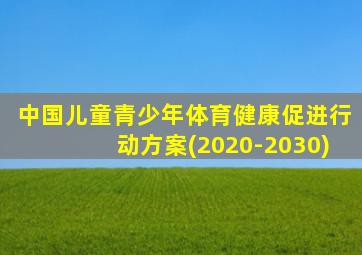 中国儿童青少年体育健康促进行动方案(2020-2030)