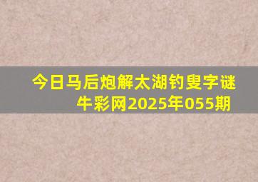今日马后炮解太湖钓叟字谜牛彩网2025年055期