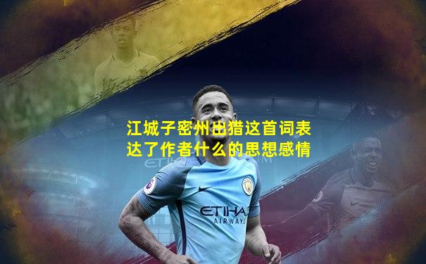 江城子密州出猎这首词表达了作者什么的思想感情
