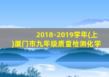 2018-2019学年(上)厦门市九年级质量检测化学