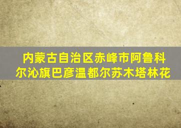 内蒙古自治区赤峰市阿鲁科尔沁旗巴彦温都尔苏木塔林花