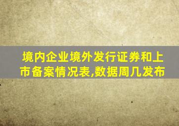 境内企业境外发行证券和上市备案情况表,数据周几发布