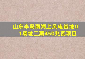 山东半岛南海上风电基地U1场址二期450兆瓦项目